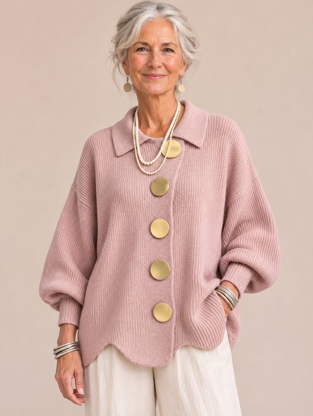 Isadora | Oversized Collared Cardigan