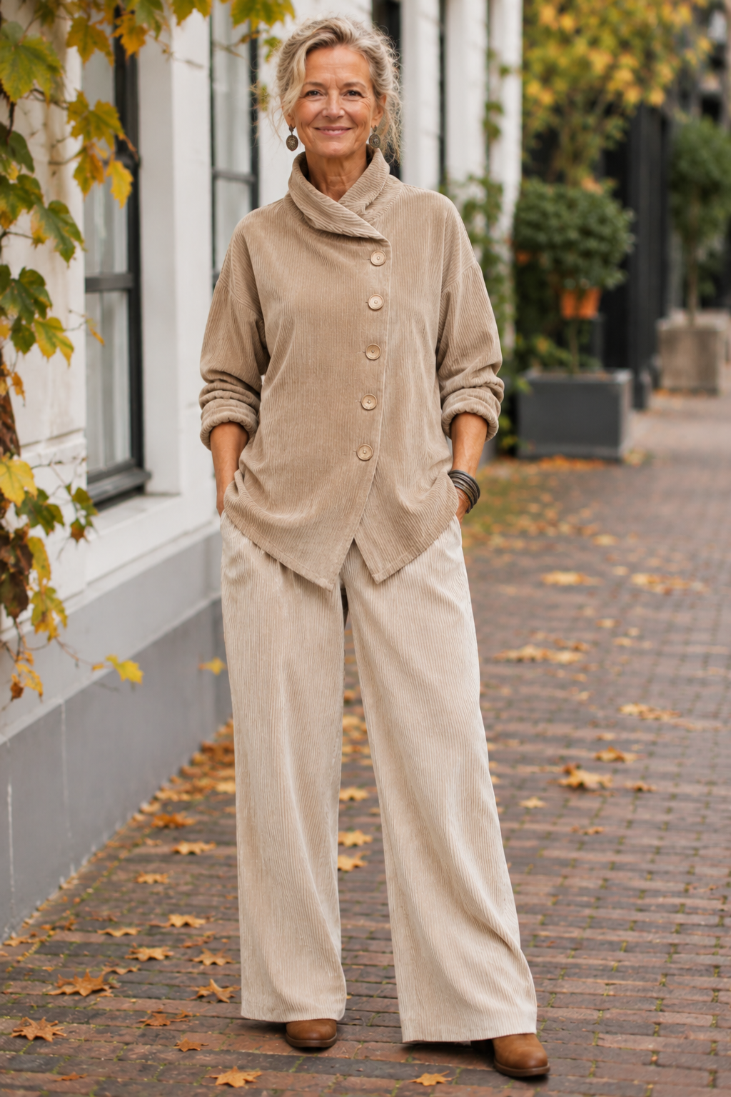 Tina | Asymmetric Corduroy Top