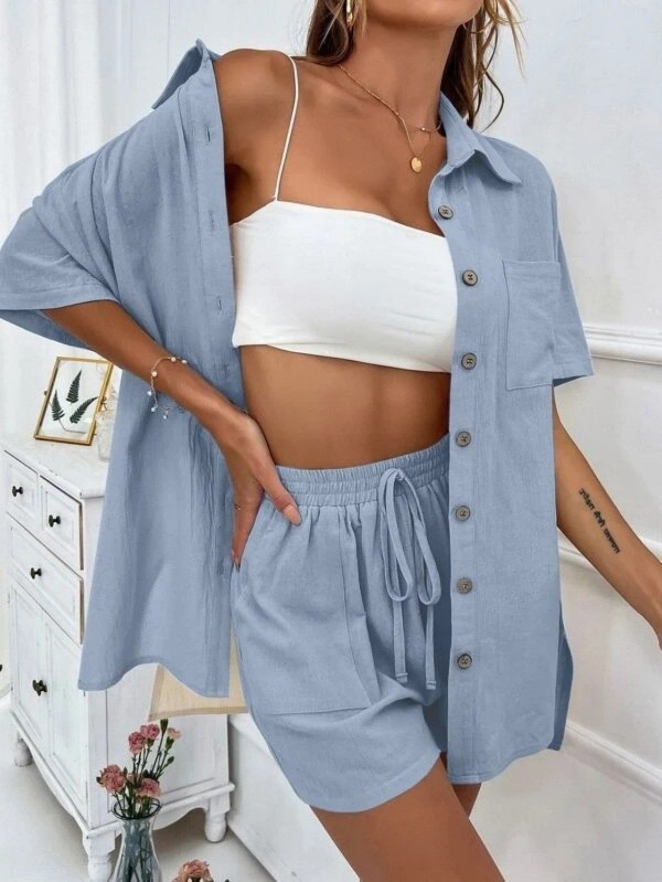 KRISTINE™ –  Button-Down Lounge Set