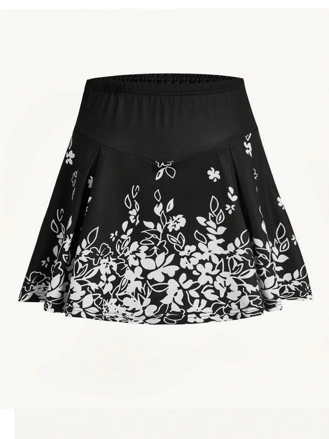 Casual High-Waisted A-Line Skirt With Floral Print For Summer