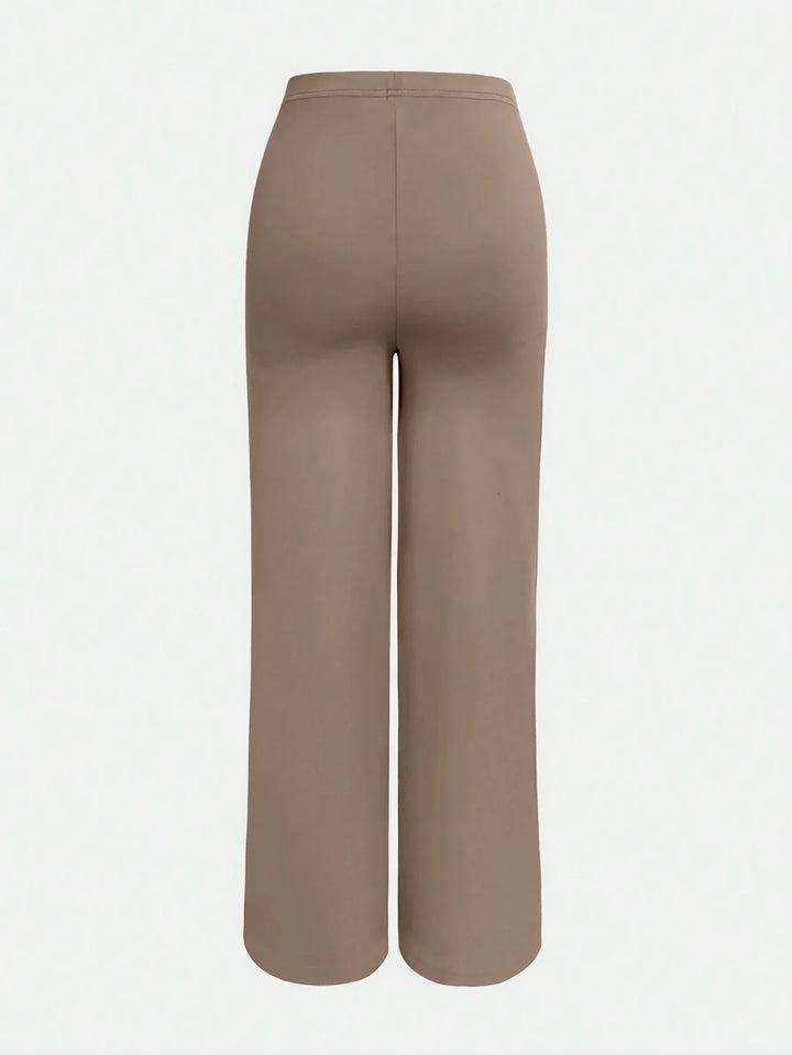 Women’s High Waisted Elastic Straight Leg Pants – Fashion Long Trousers