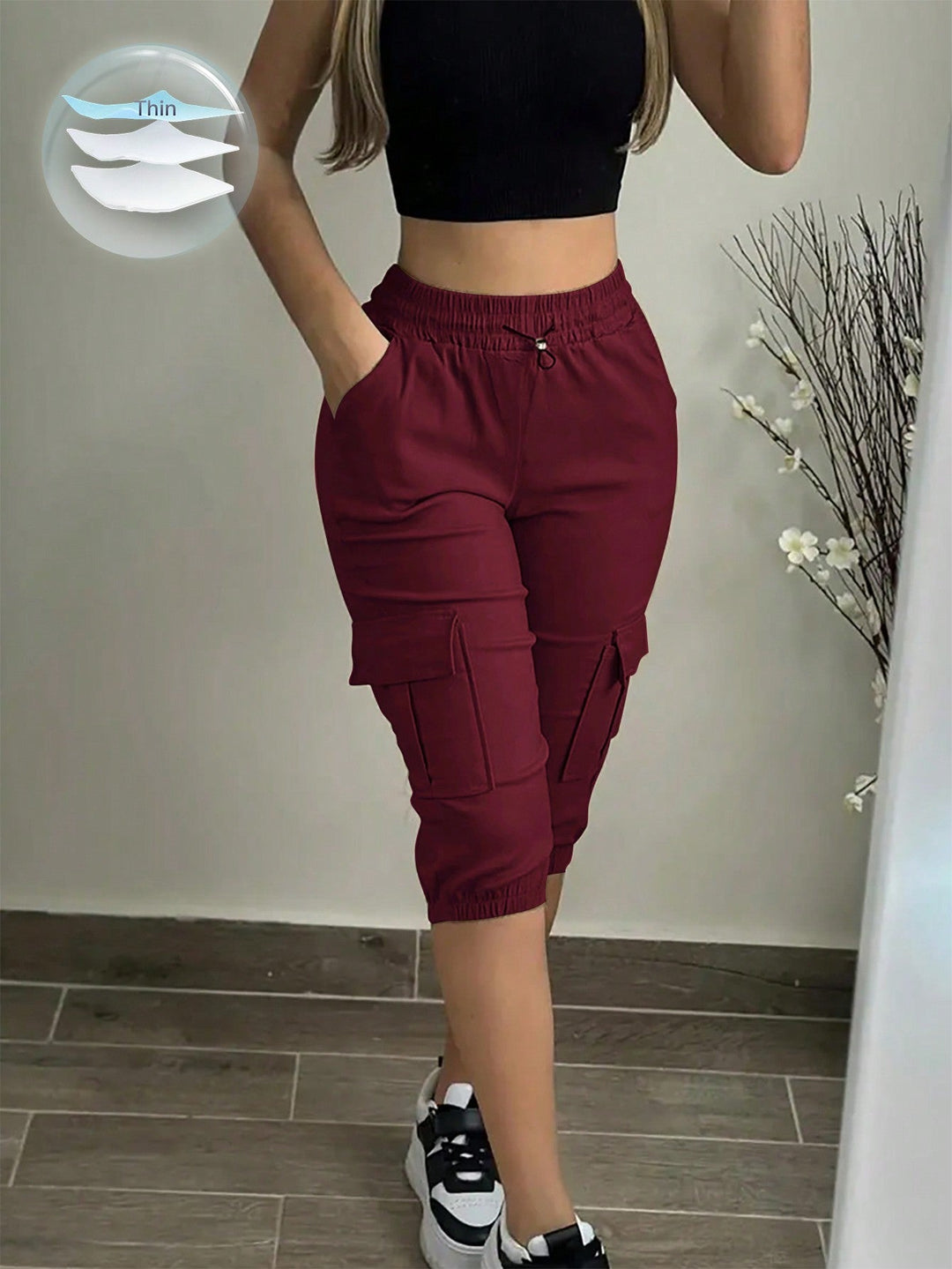 Women’s Solid Color Simple Daily Long Pants Casual Trousers