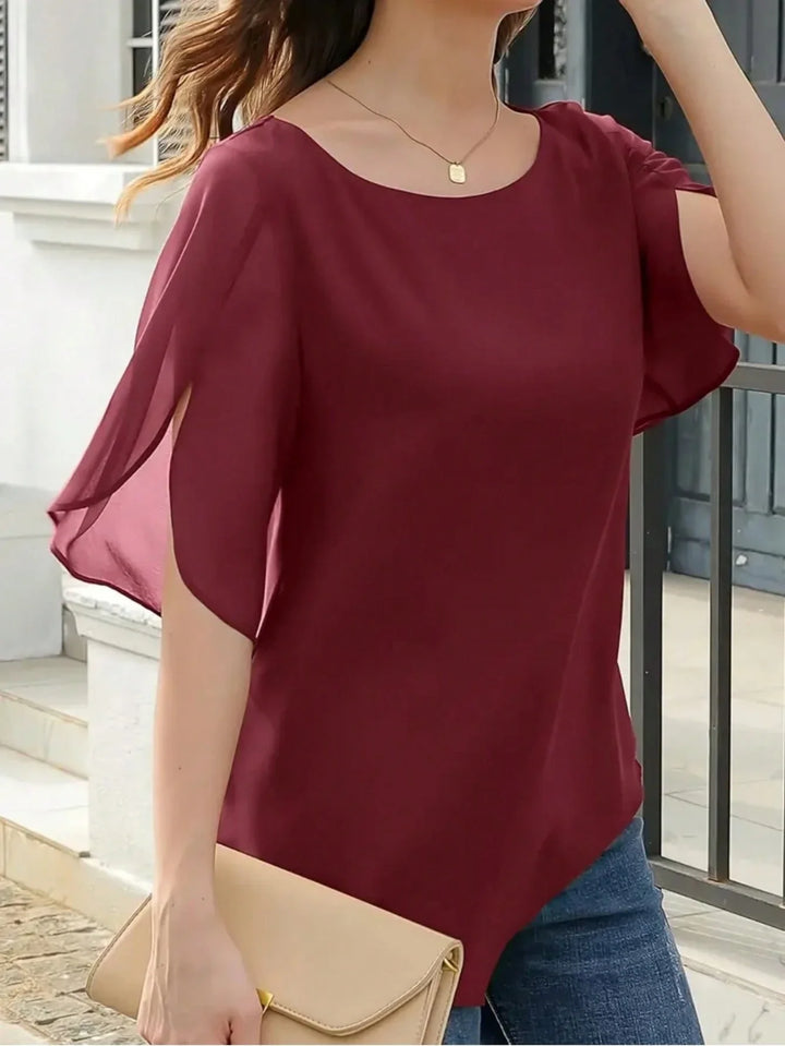 Women Casual Solid Color Minimalist Commute Shirt Top