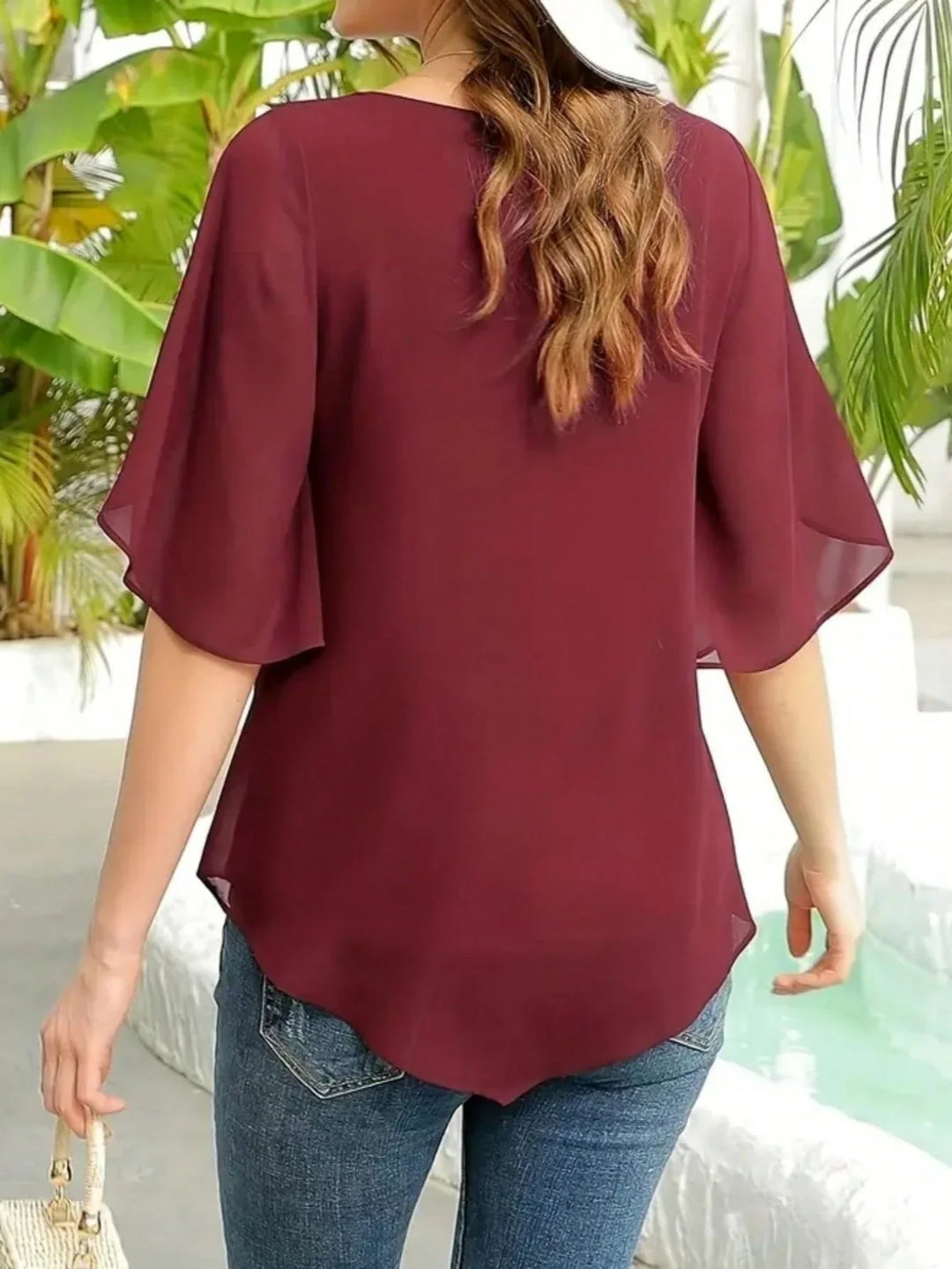 Women Casual Solid Color Minimalist Commute Shirt Top