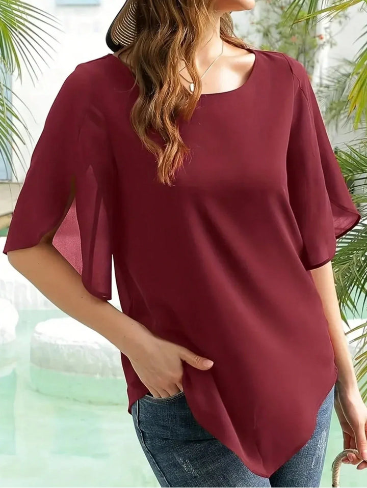 Women Casual Solid Color Minimalist Commute Shirt Top
