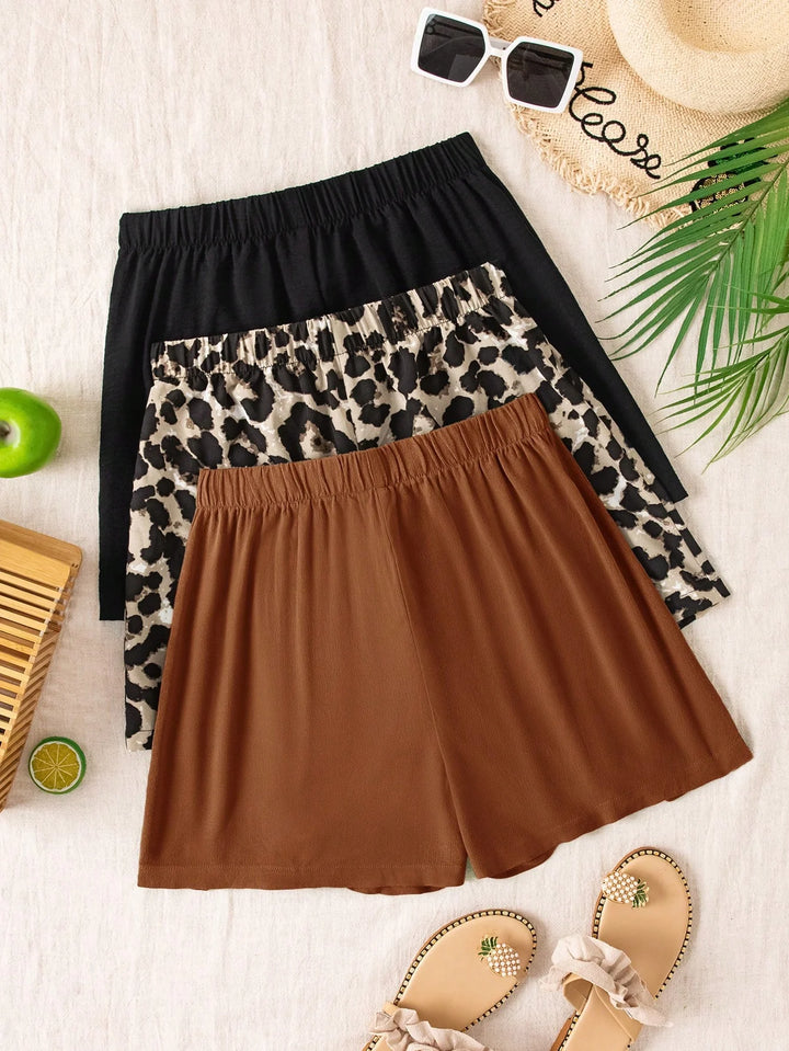 3pcs High Waisted Loose Women Shorts Summer Beach Vacation Boho Festival Wear