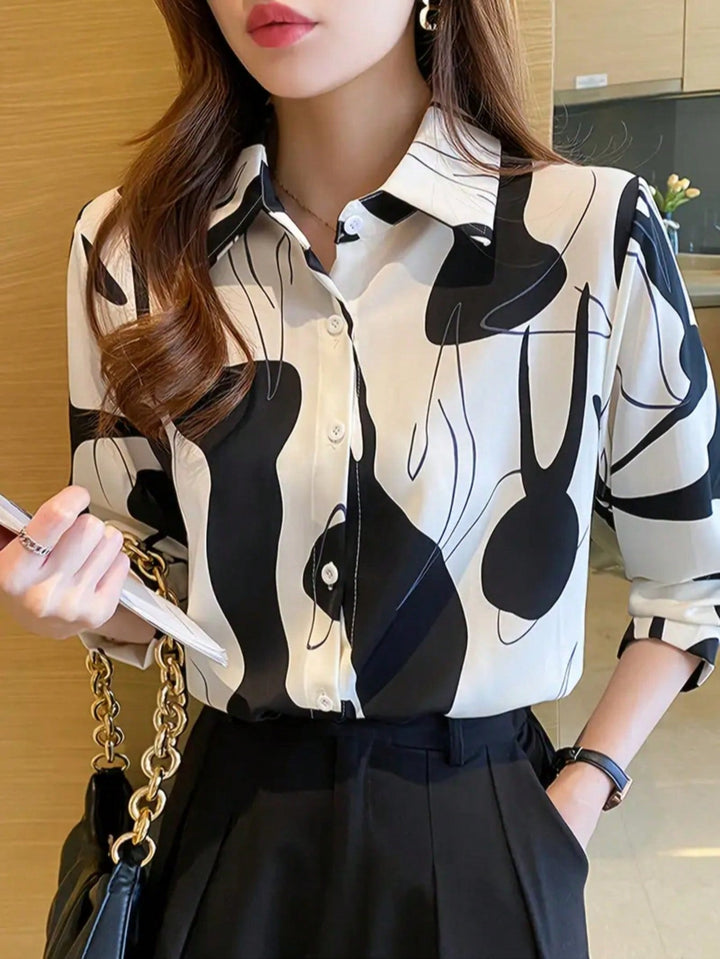 Women’s Mesh Patchwork Solid Color Blouse – Urban Commute Top