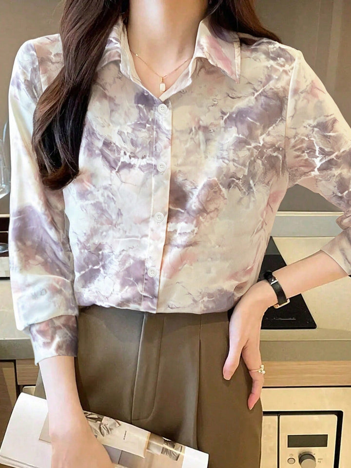 Women’s Mesh Patchwork Solid Color Blouse – Urban Commute Top