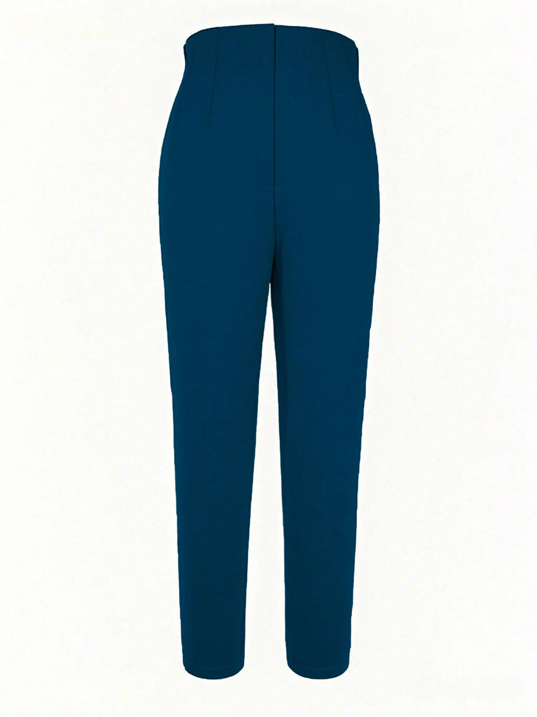Women’s Waist Slim Fit Cropped Pants – Solid Color Casual