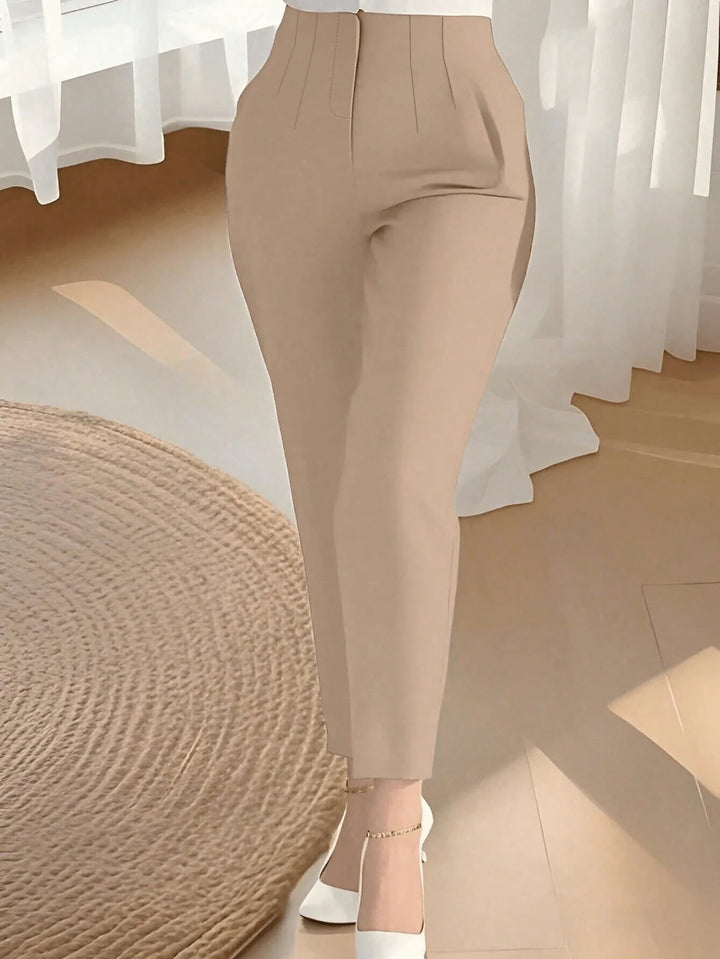 Women’s High Waist Skinny Ankle Pants – Solid Commuter Style