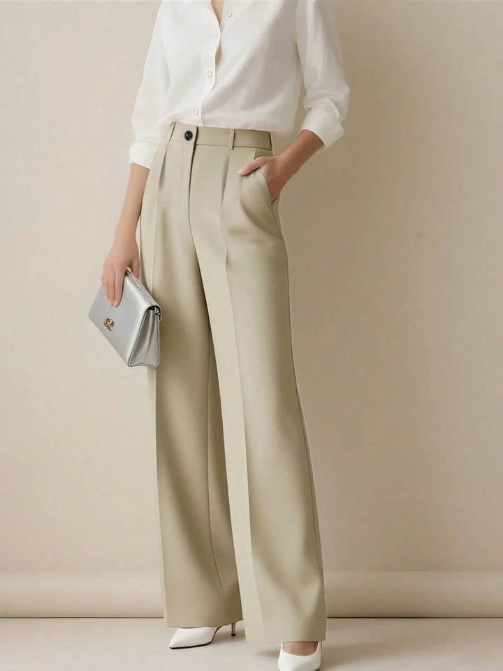 Women’s High Waist Pleated Trousers – Loose Fit Casual Style
