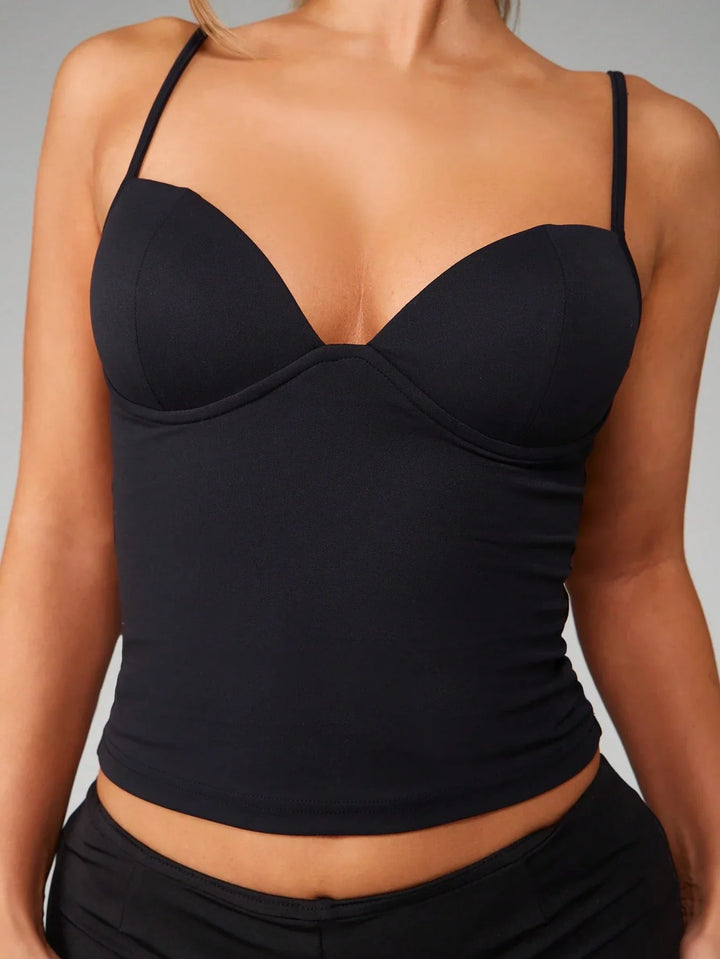Women’s Sleeveless Corset Bustier Crop Tank Top