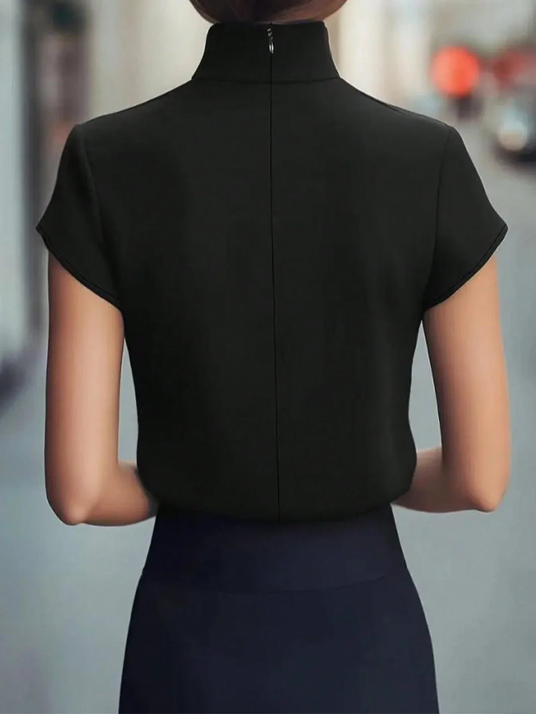 Women’s Button Short Sleeve Fashionable Blouse – Suitable Top