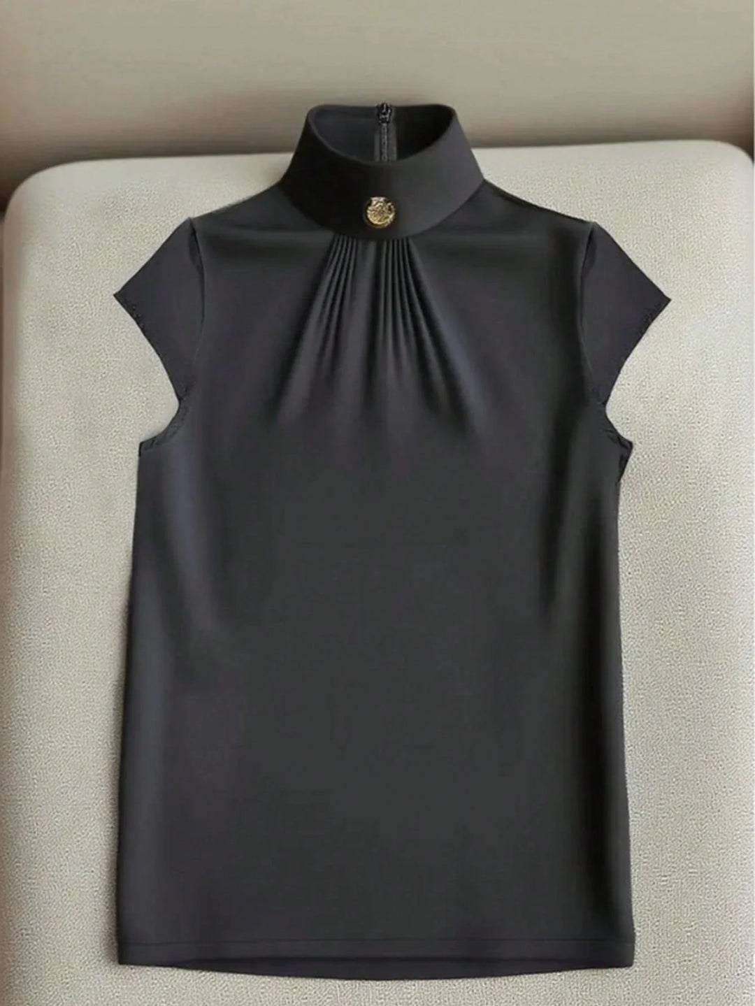 Women’s Button Short Sleeve Fashionable Blouse – Suitable Top