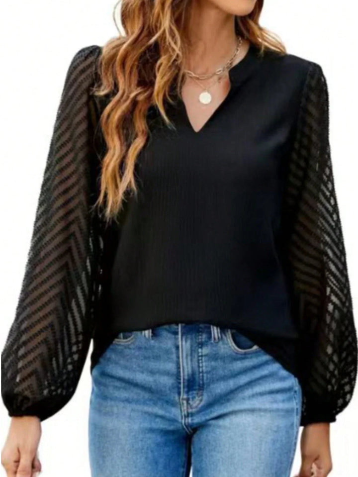 Women’s Minimalist Solid Color V-Neck Top