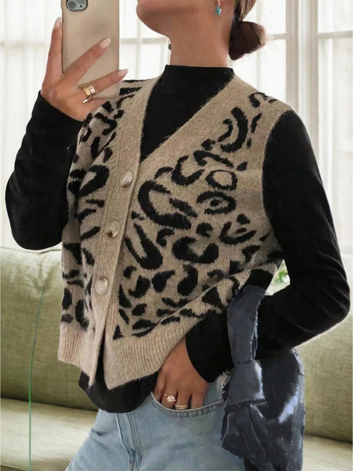 Womens Casual V-Neck Button Up Long Sleeve Knit Cardigan Vest Top Autumn Outerwear