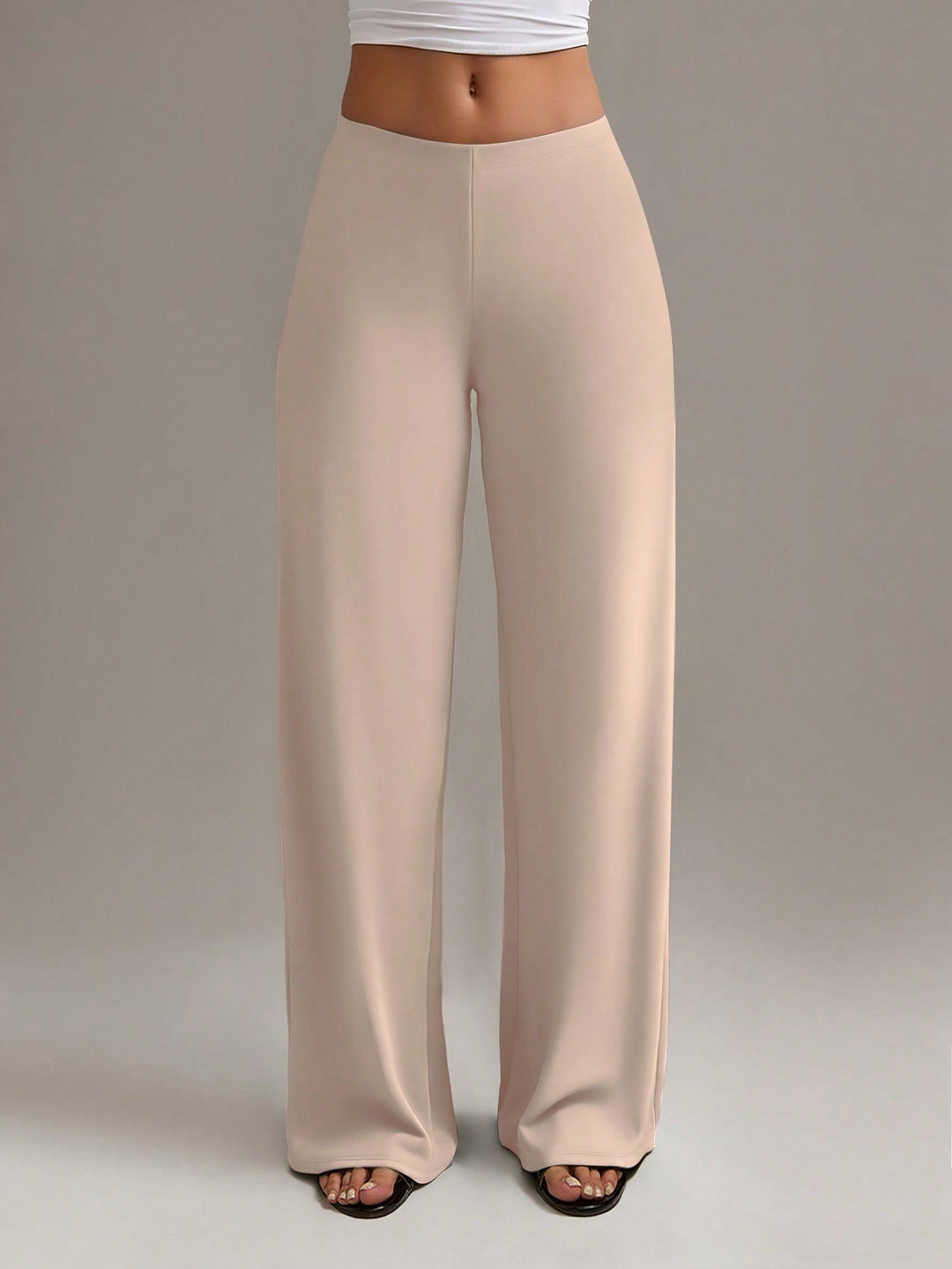 Women’s High Waisted Elastic Straight Leg Pants – Fashion Long Trousers