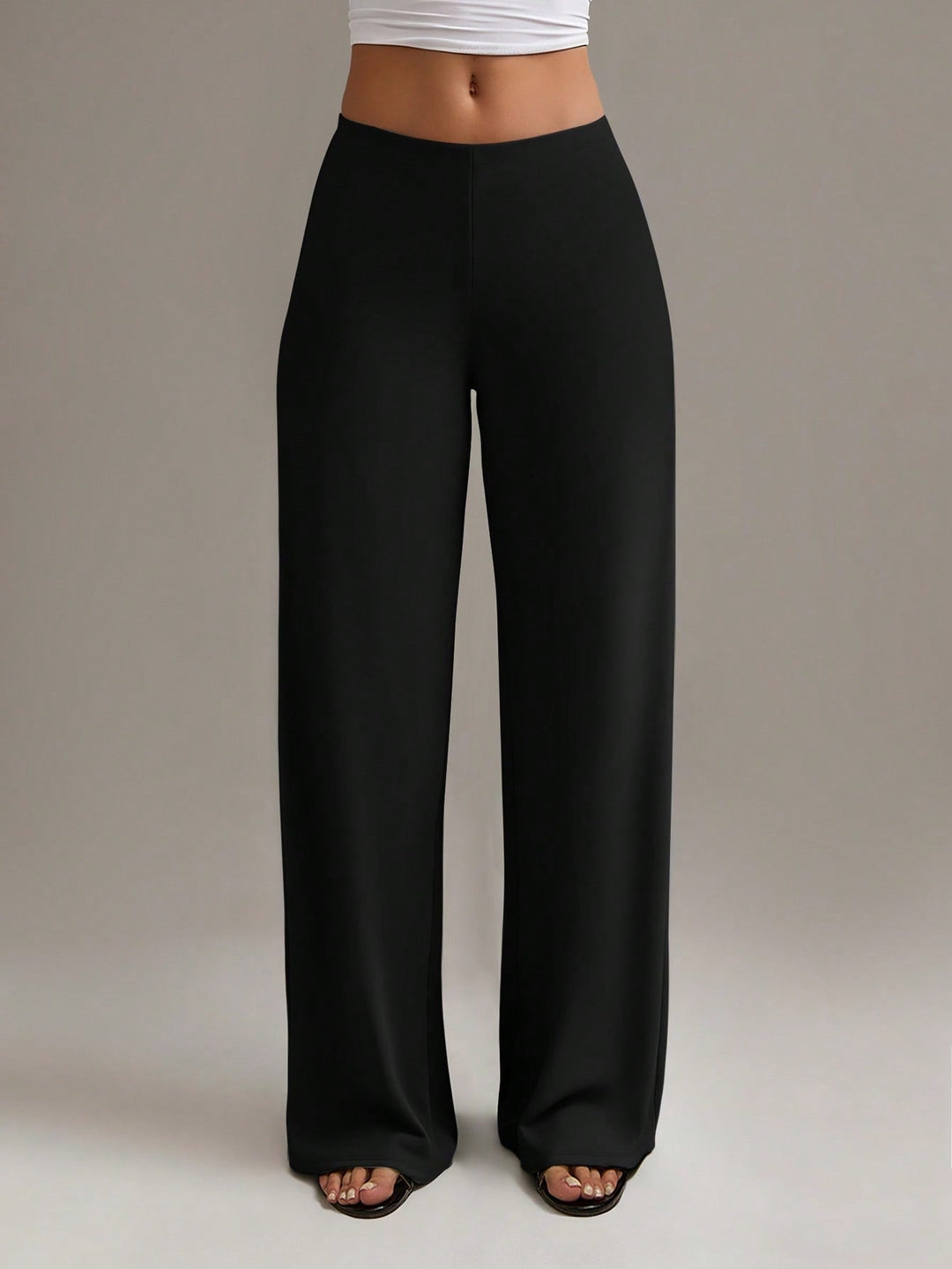 Women’s High Waisted Elastic Straight Leg Pants – Fashion Long Trousers