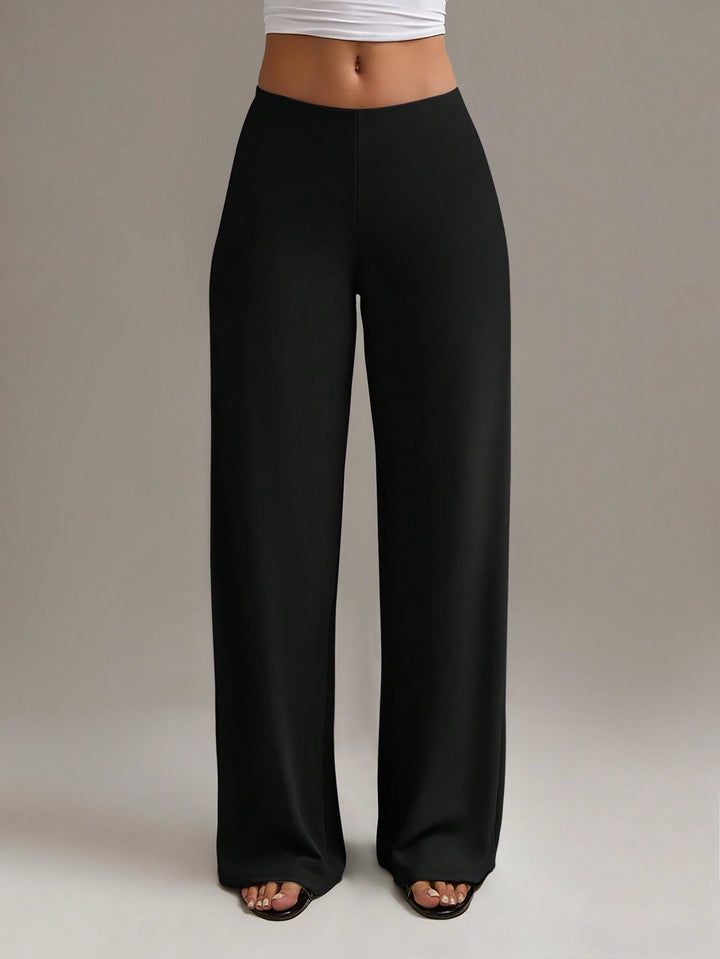 Women’s High Waisted Elastic Straight Leg Pants – Fashion Long Trousers