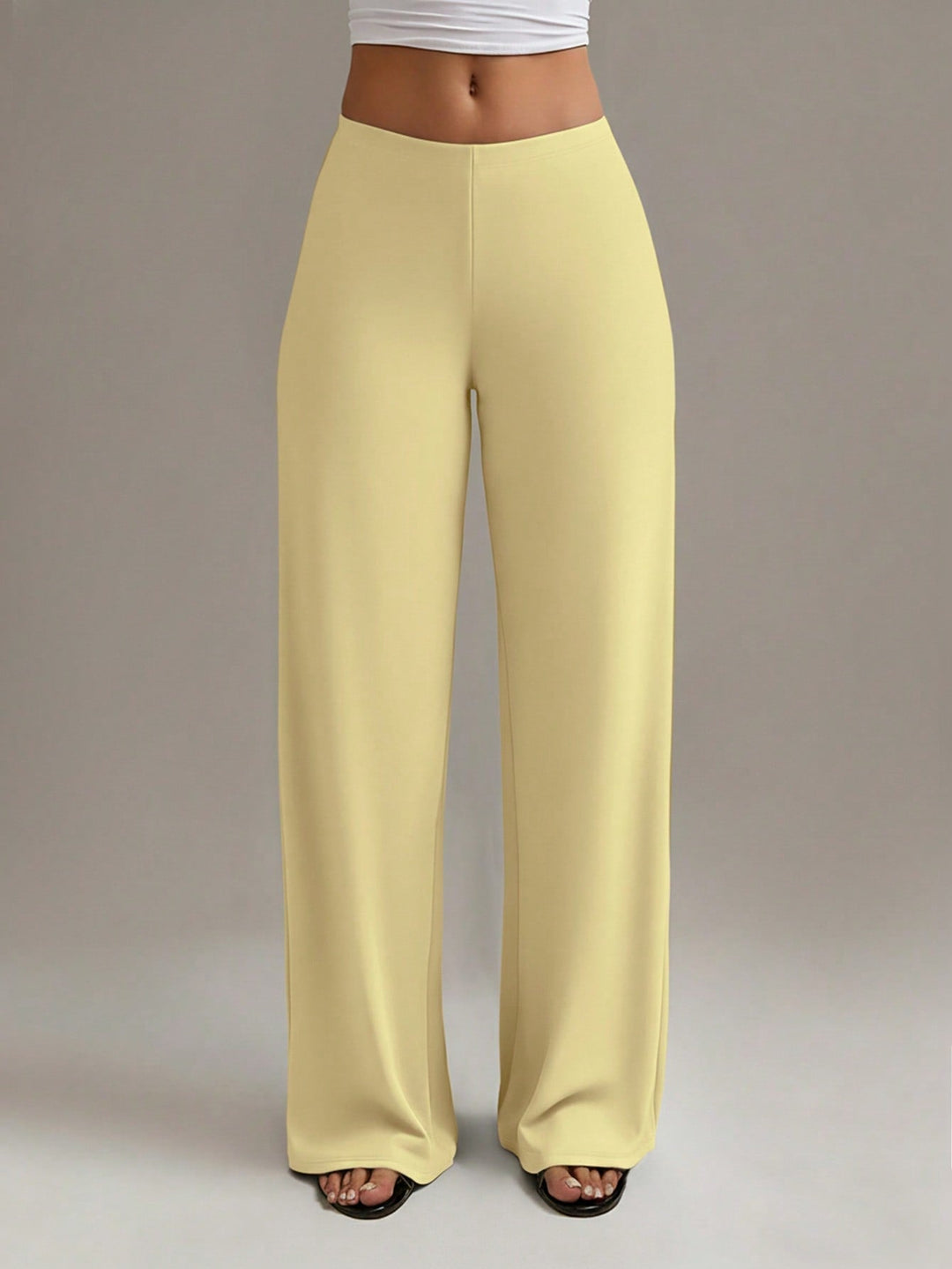 Women’s High Waisted Elastic Straight Leg Pants – Fashion Long Trousers
