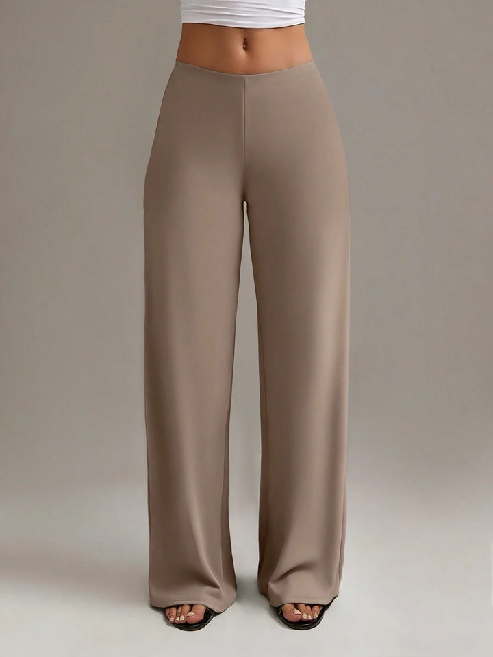 Women’s High Waisted Elastic Straight Leg Pants – Fashion Long Trousers