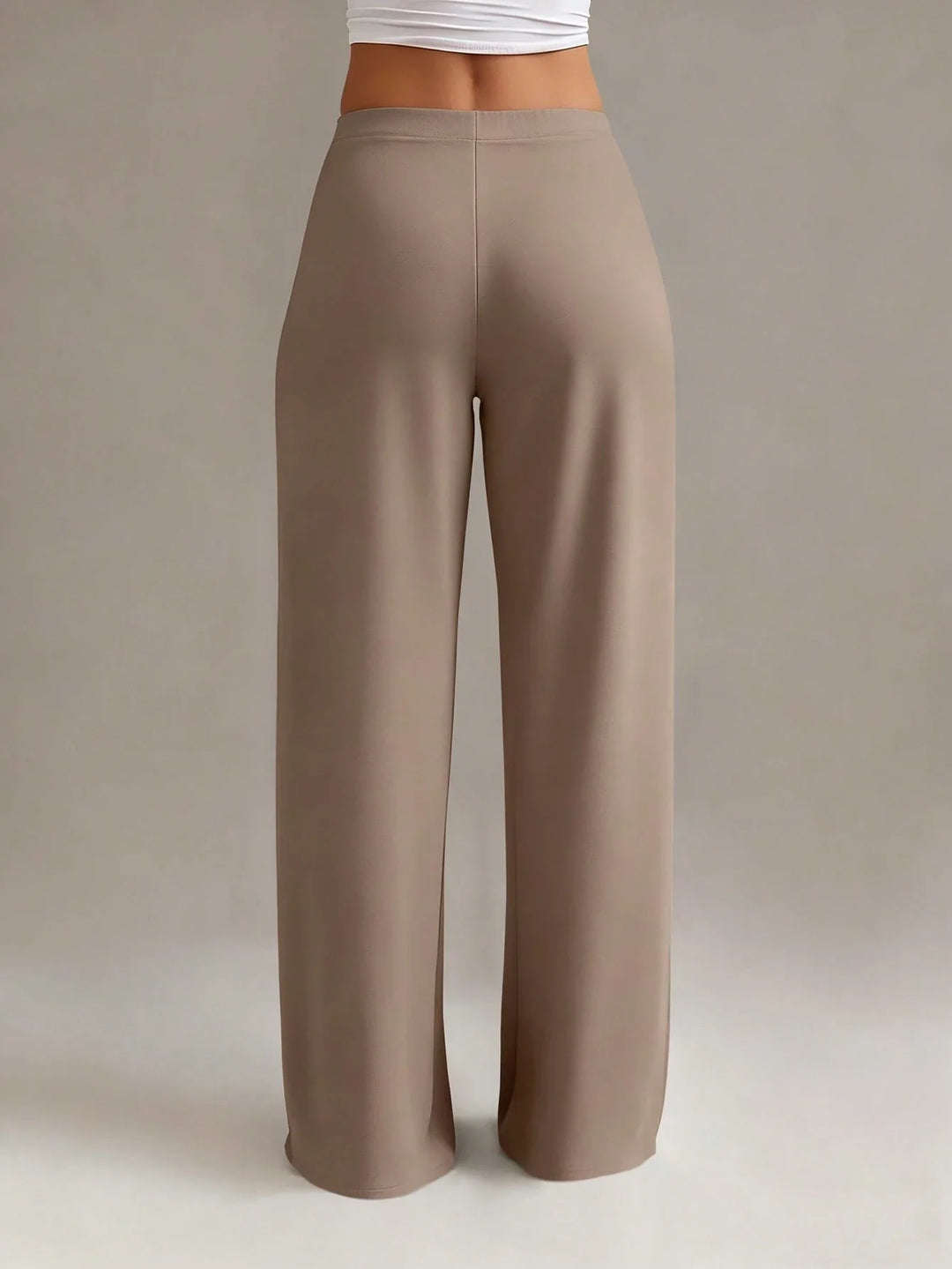 Women’s High Waisted Elastic Straight Leg Pants – Fashion Long Trousers