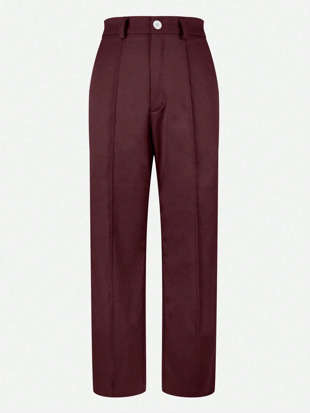 Womens Solid Straight Leg Suit Pants Zipper Pocket Casual Office Wear