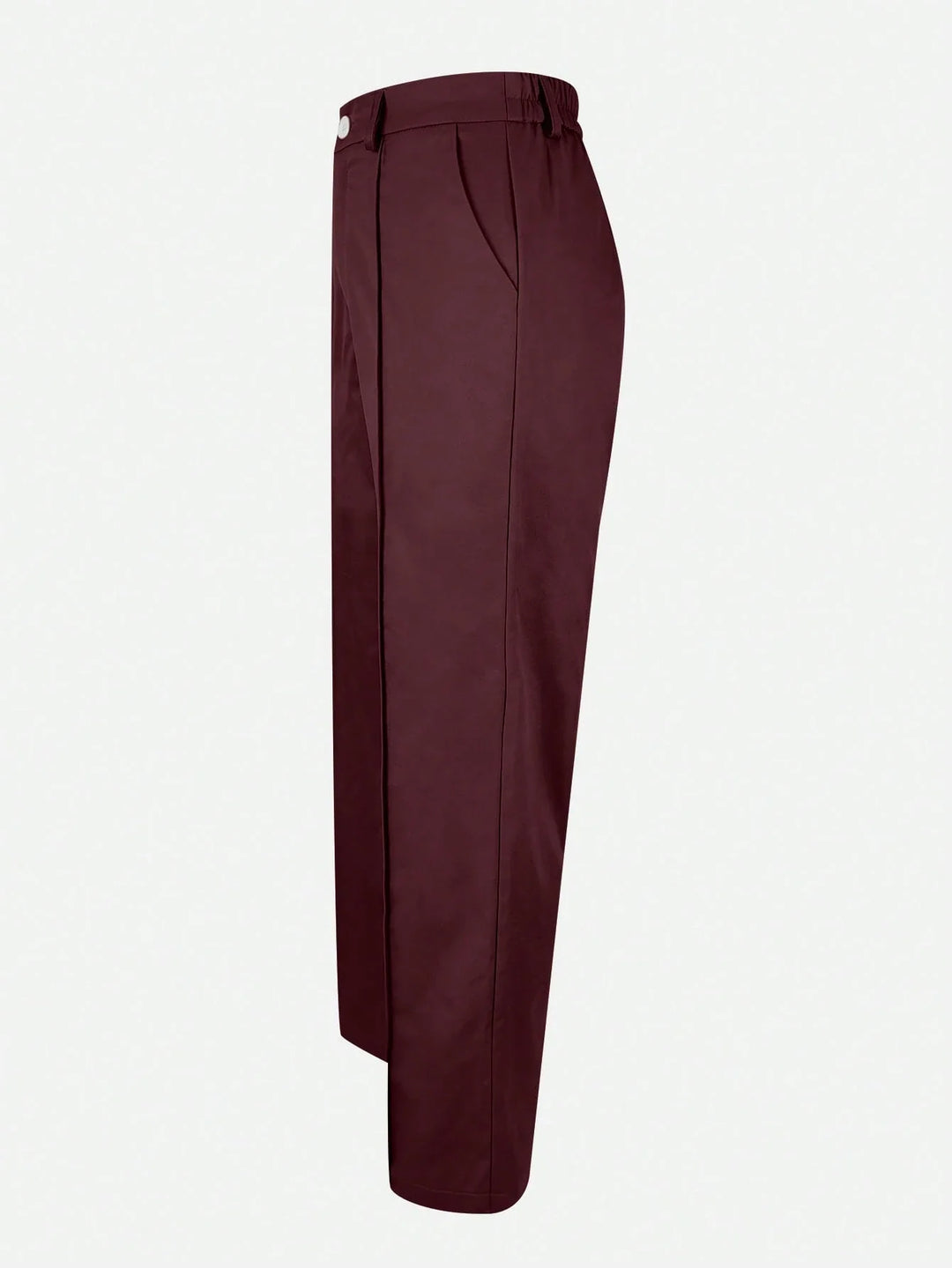 Womens Solid Straight Leg Suit Pants Zipper Pocket Casual Office Wear