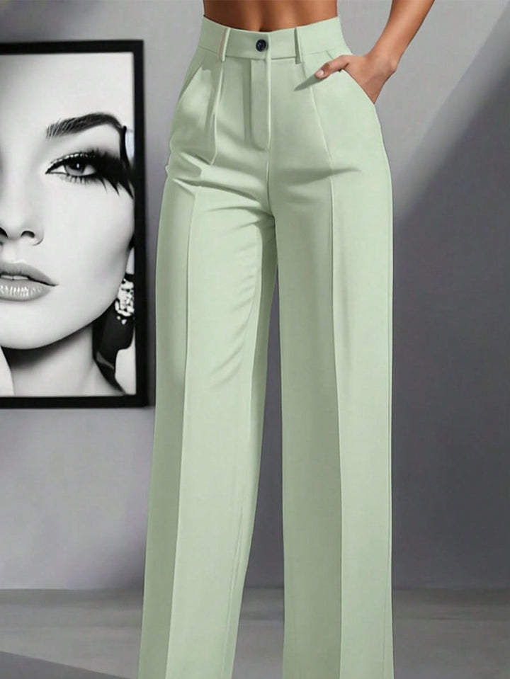 Women’s High Waist Pleated Trousers – Loose Fit Casual Style