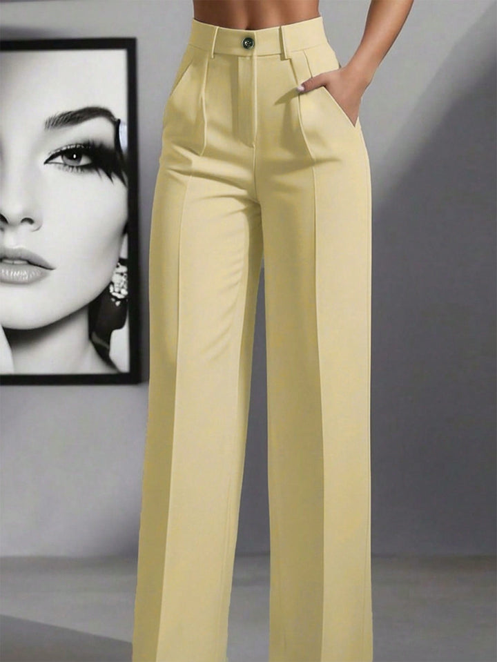 Women’s High Waist Pleated Trousers – Loose Fit Casual Style