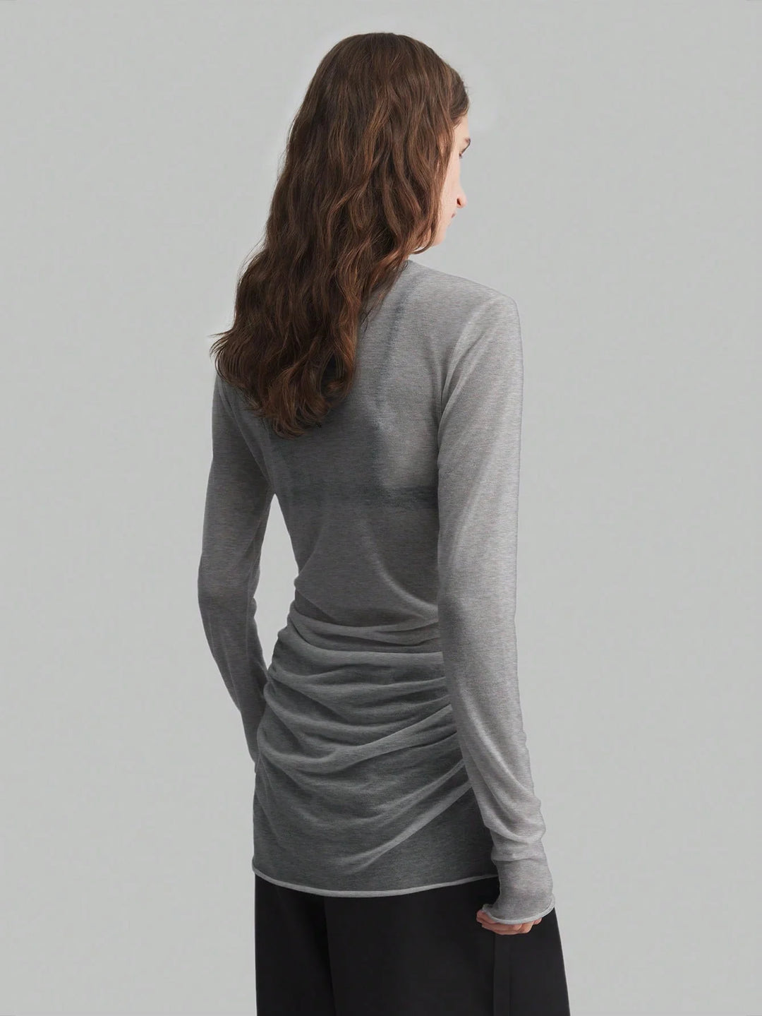 Women’s Sheer Mesh High Neck Long Sleeve Blouse – Versatile Style