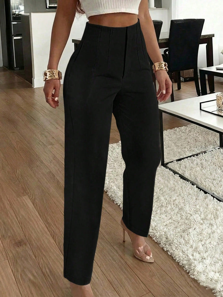 Women’s Slim Fit Pleated Pants – Side Pocket Office Style