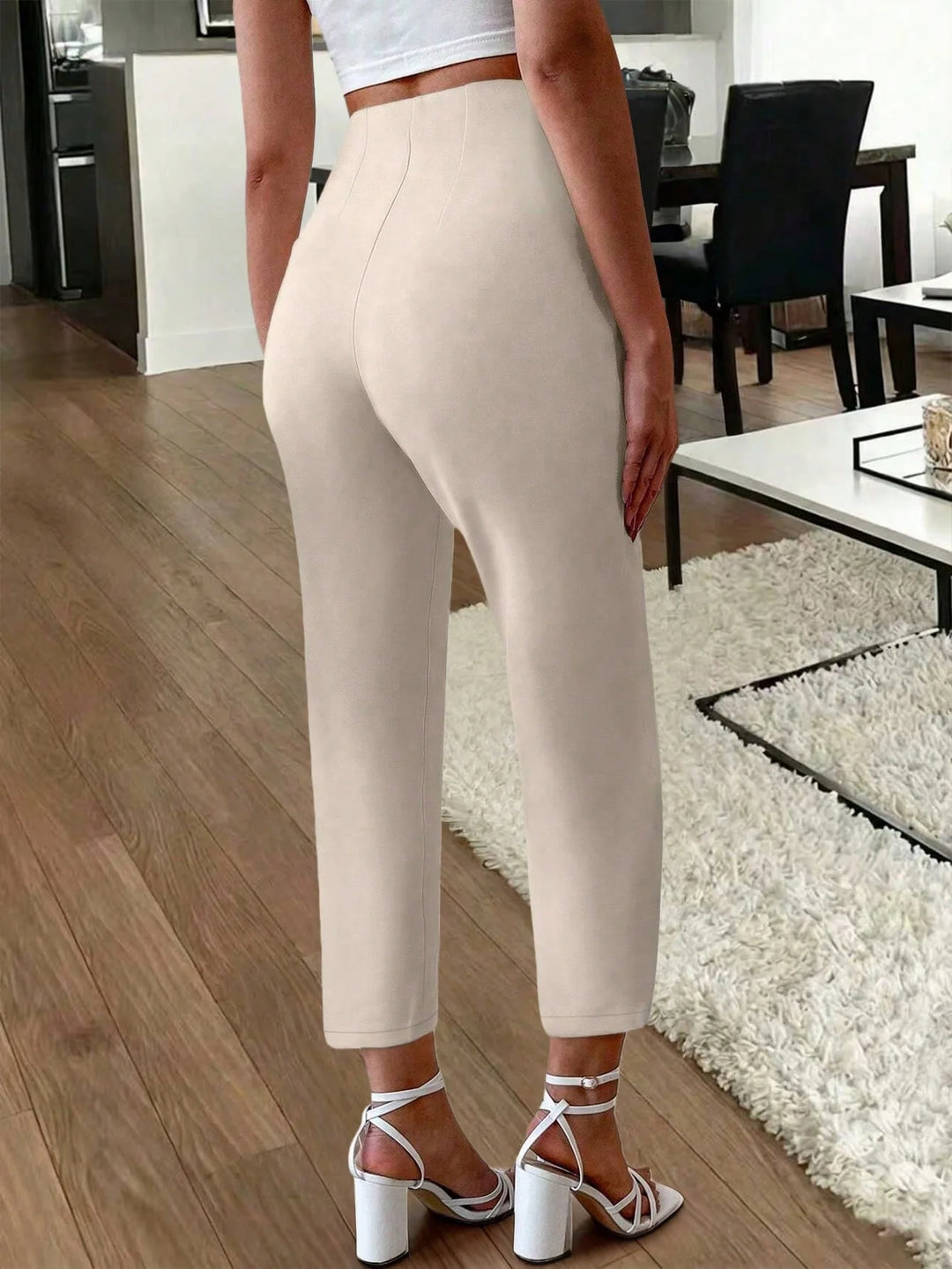 Women’s Slim Fit Pleated Pants – Side Pocket Office Style