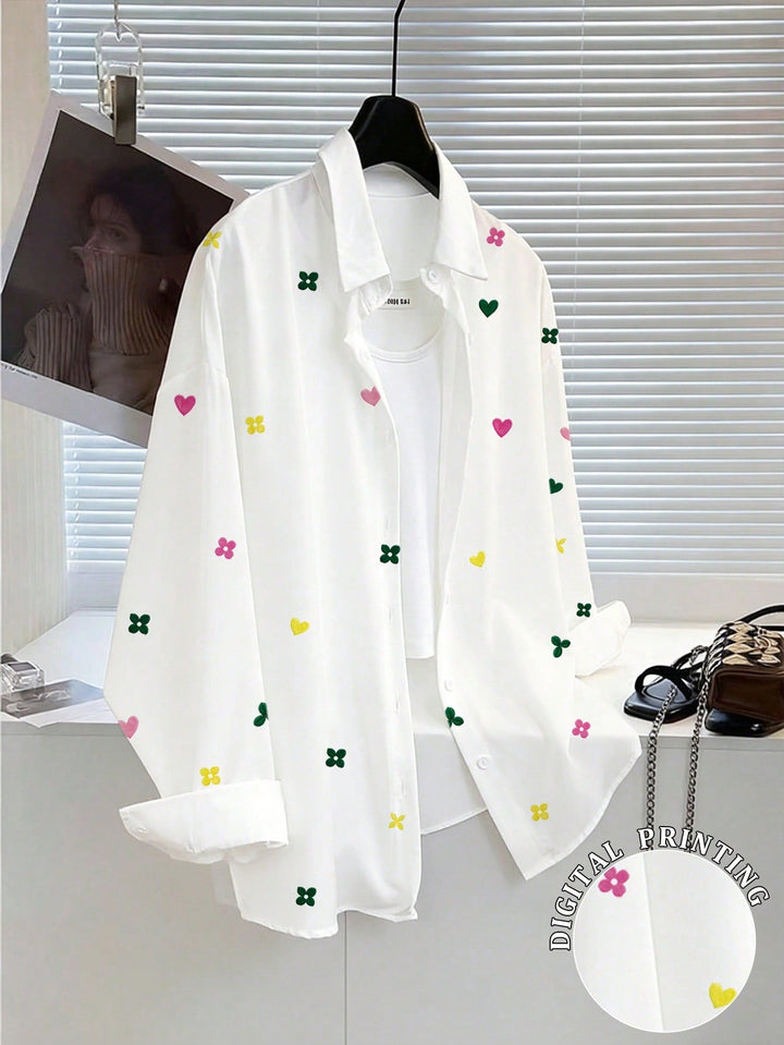 Women's Cherry Print Shirt, Autumn