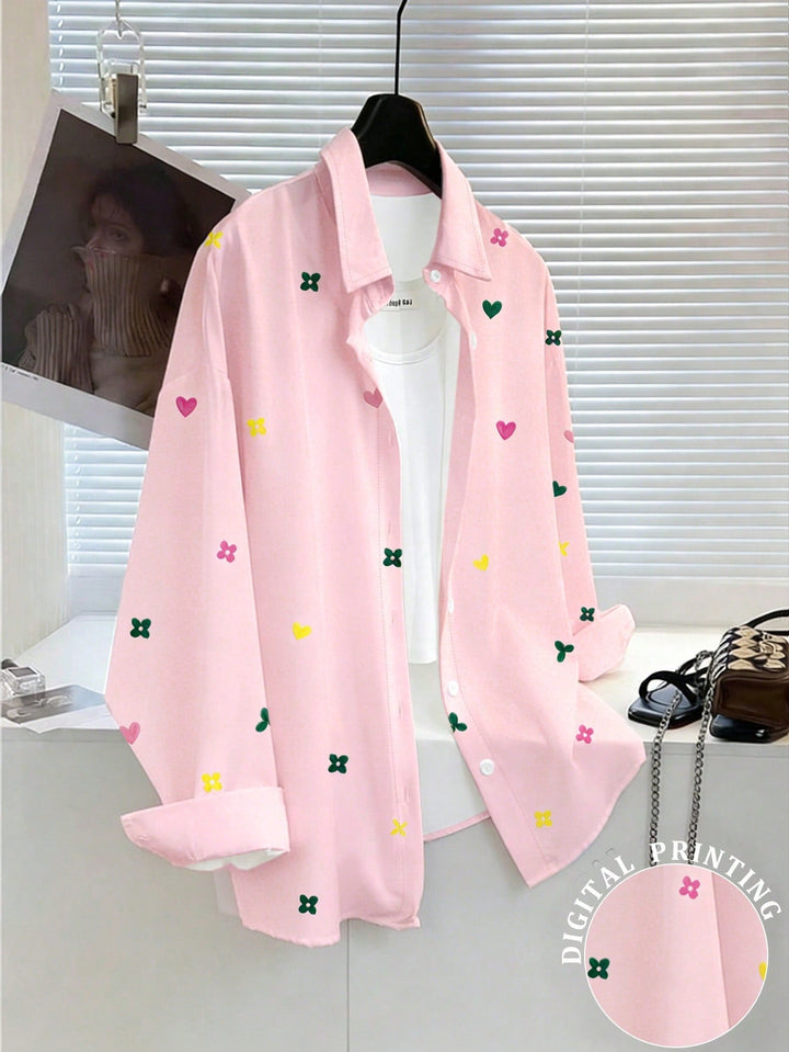 Women's Cherry Print Shirt, Autumn