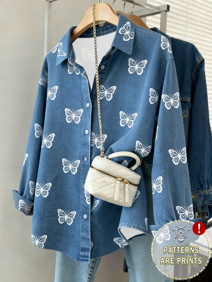 Women's Cherry Print Shirt, Autumn