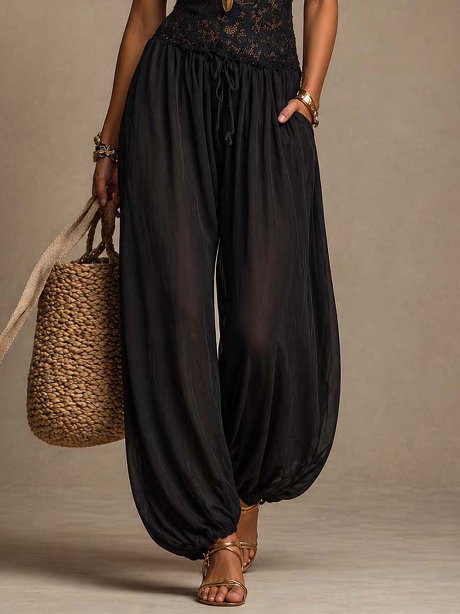 Laia™ │ Flowing Lace Halter Jumpsuit