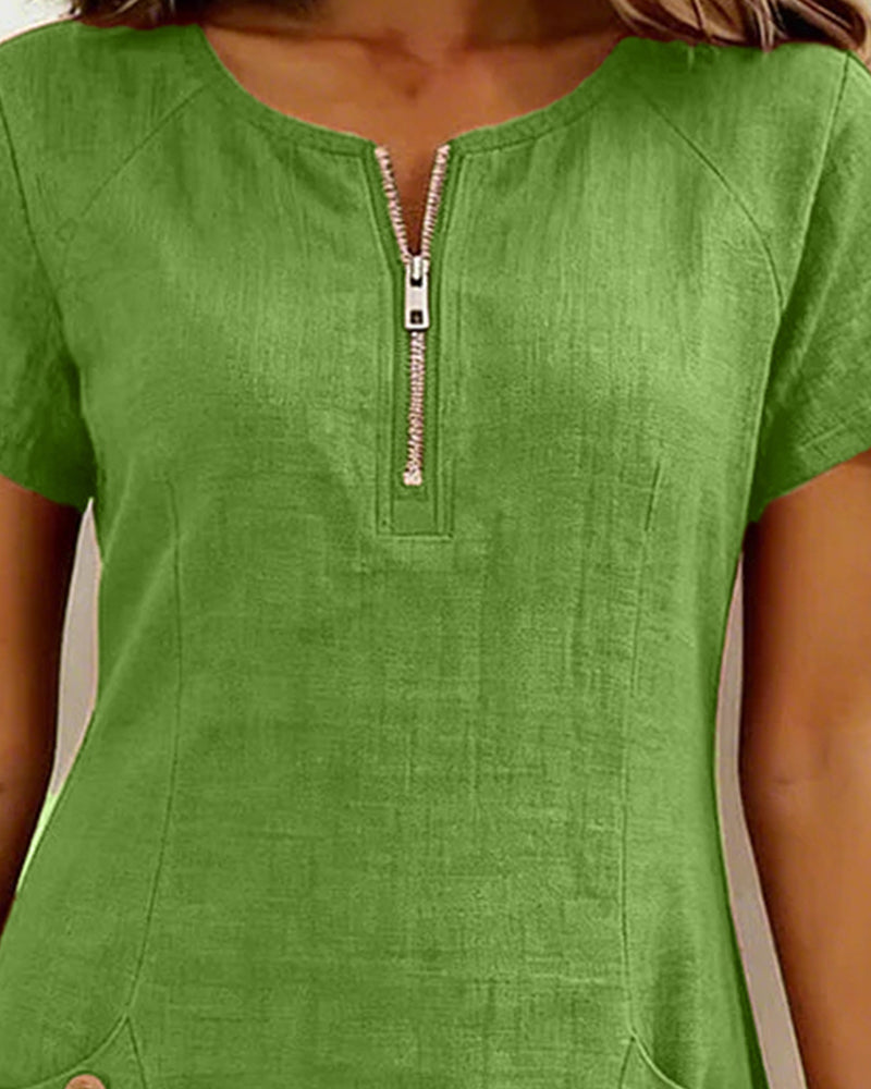 Aisley™ |  Cotton Dress with Zip Closure