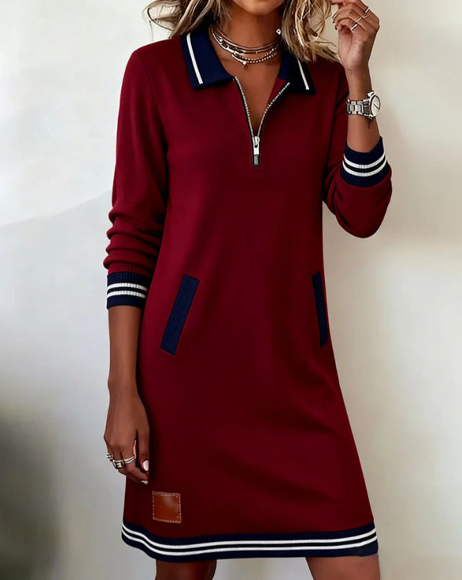 Chic Long Sleeve Cotton Dress