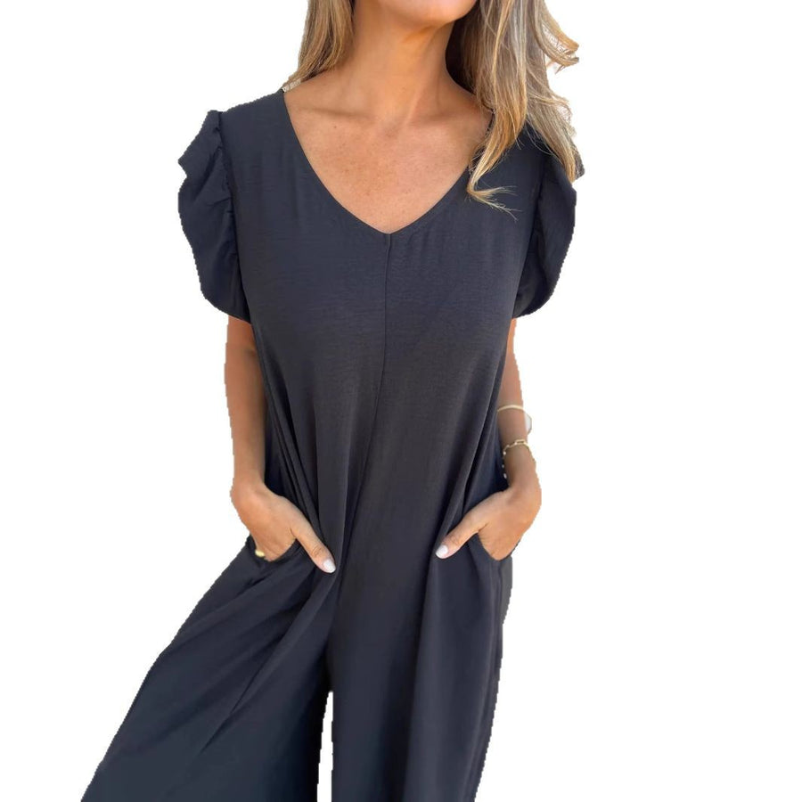 CASSANDRA™ - Trendy V-Neck Jumpsuit