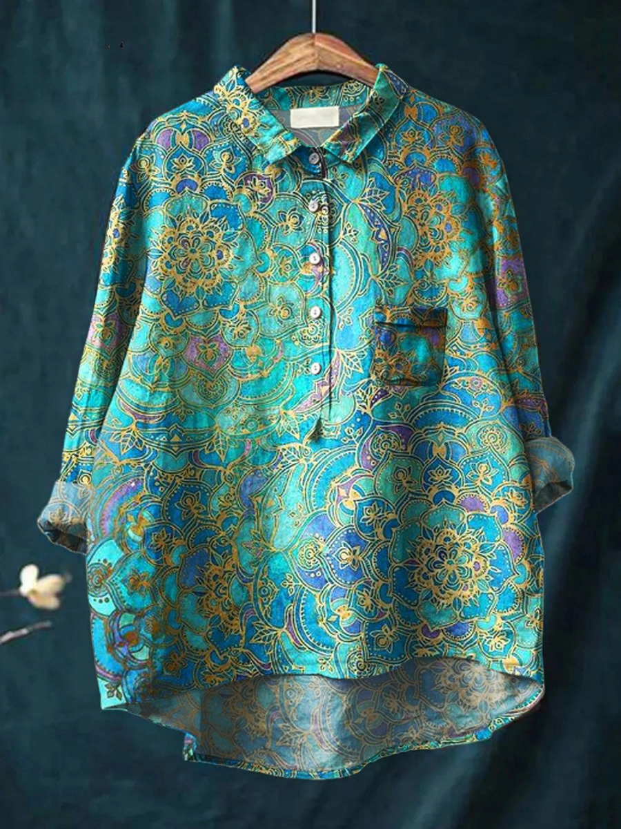 Katie | Women's Retro Art Print Casual Shirt