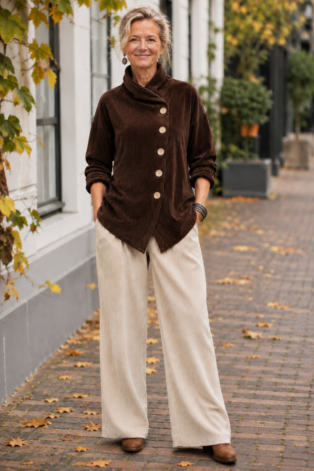 Tina | Asymmetric Corduroy Top