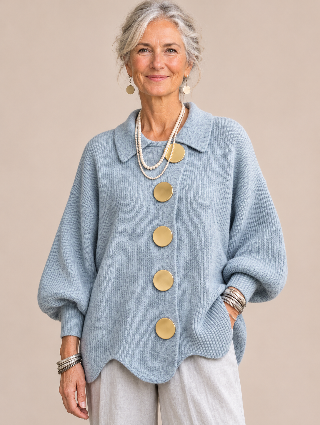 Isadora | Oversized Collared Cardigan