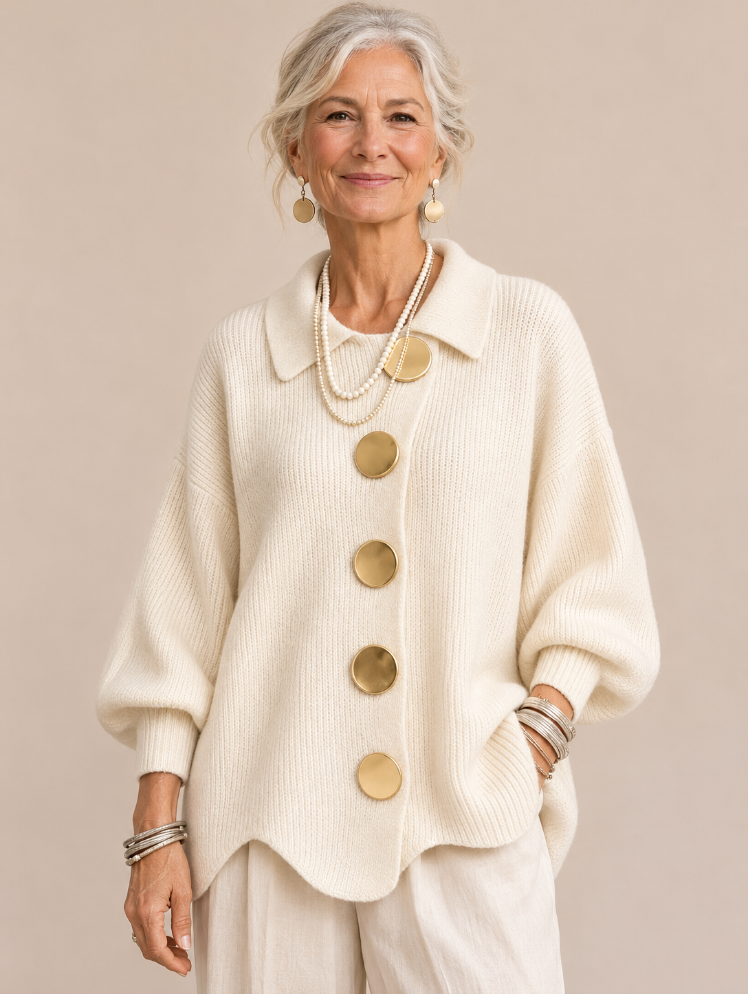 Isadora | Oversized Collared Cardigan