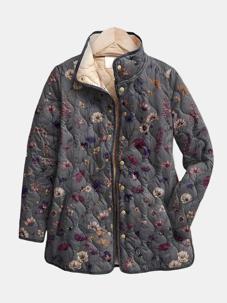 Niva | Vintage Floral Print Quilted Jacket