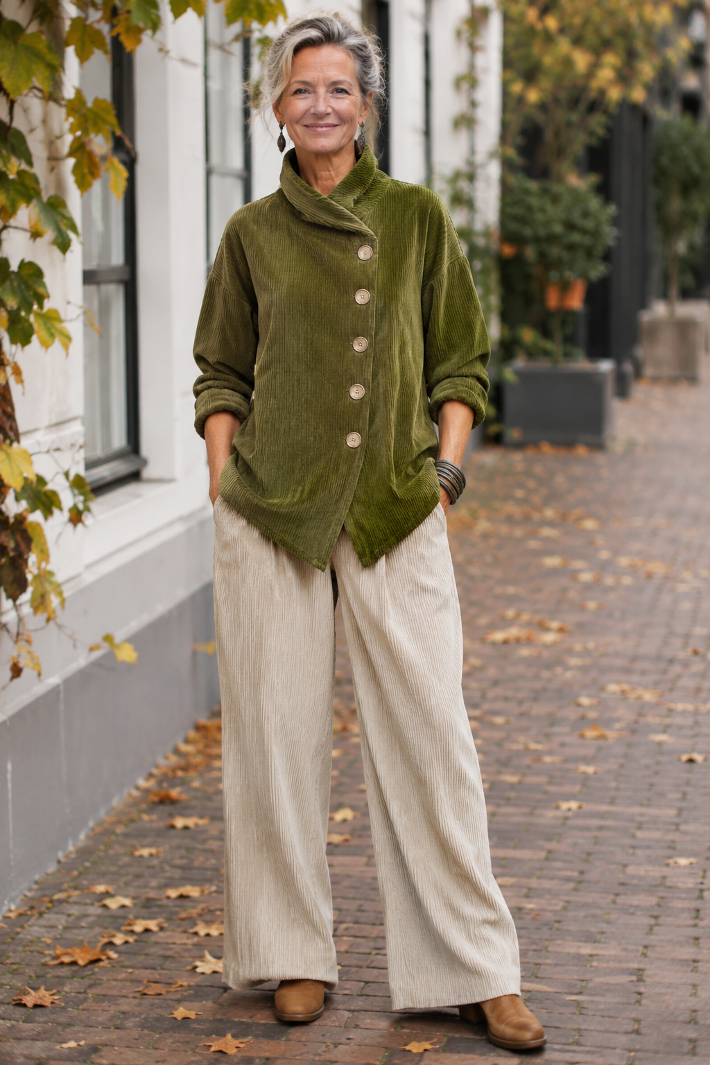 Tina | Asymmetric Corduroy Top