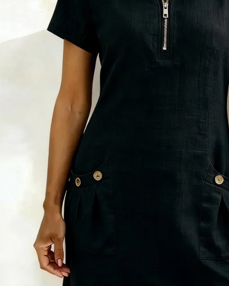 Aisley™ |  Cotton Dress with Zip Closure