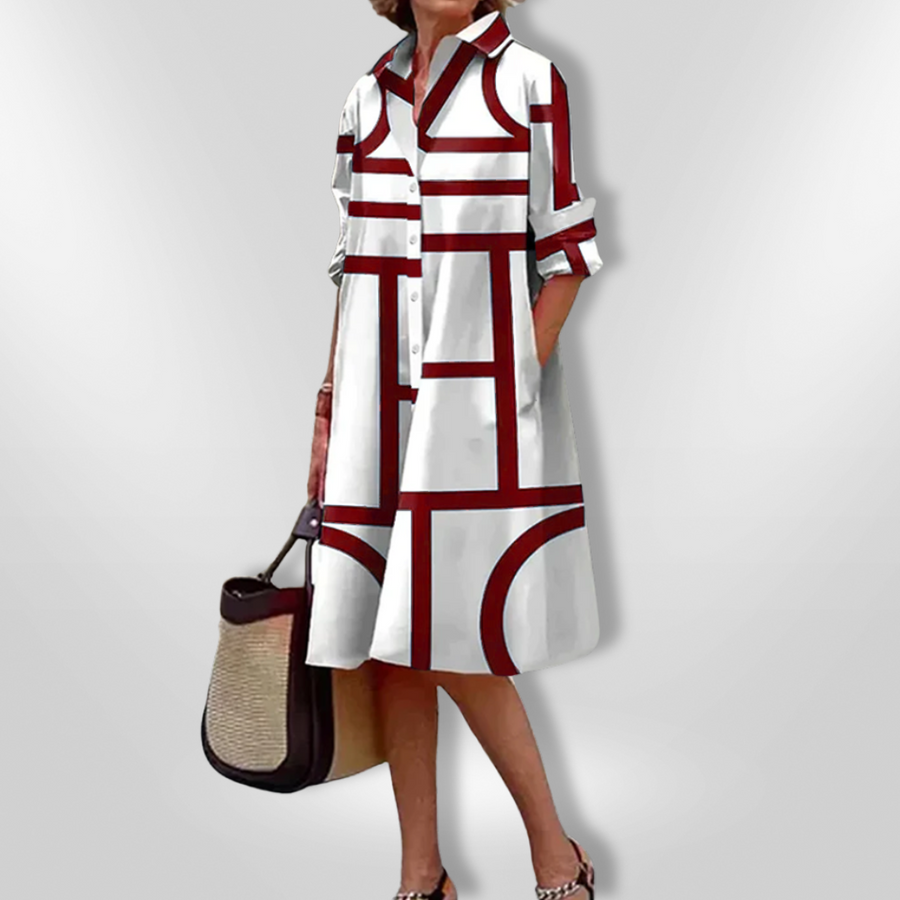Bruria™ | Geometric Midi Dress