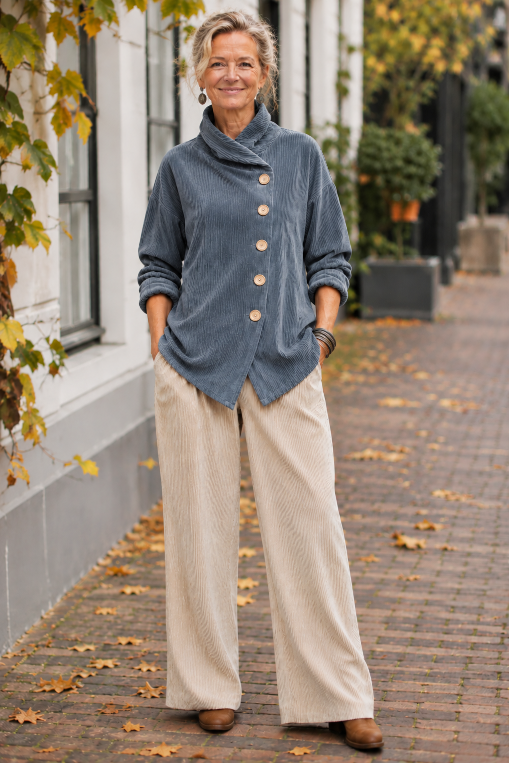 Tina | Asymmetric Corduroy Top