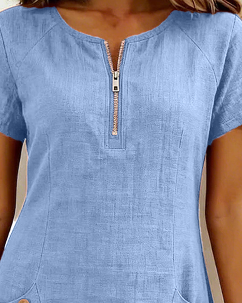 Aisley™ |  Cotton Dress with Zip Closure